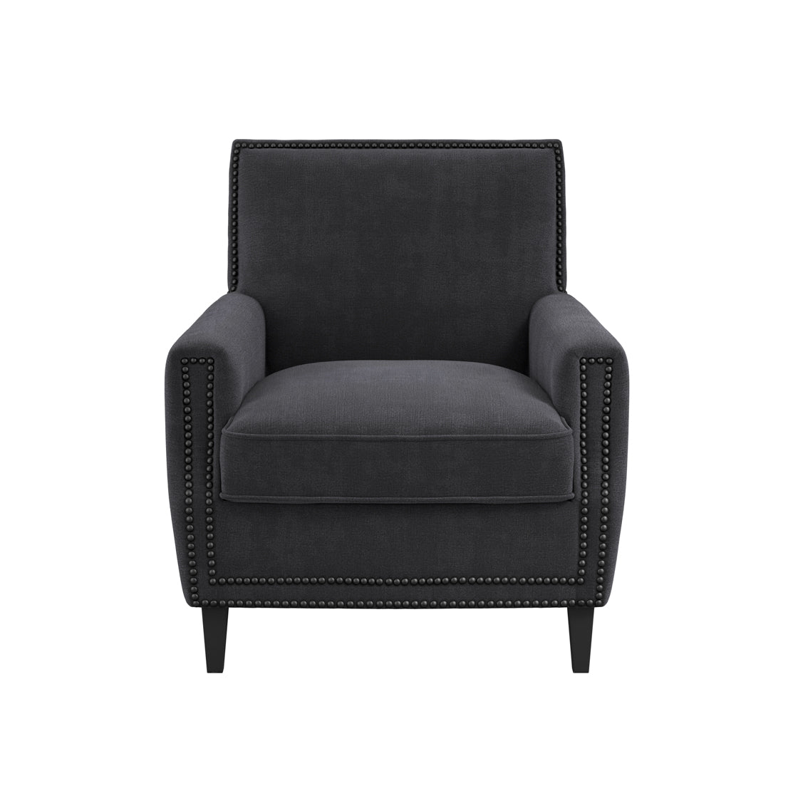 Atticus Anthracite Black Fabric Footstool